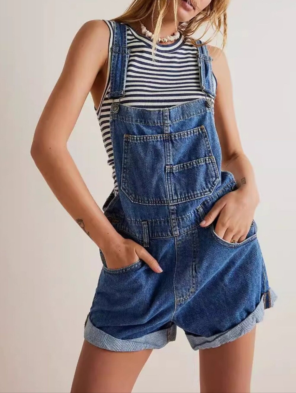 Denim Shorts Overalls With Baggy Fit Sz S M L XL 2X